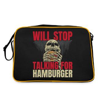 Will stop talking for Hamburger Burger Eater - Retro Bag - black/gold - Back