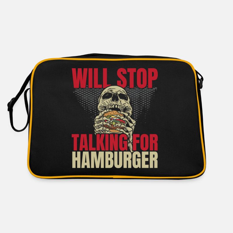 Will stop talking for Hamburger Burger Eater Retro Bag