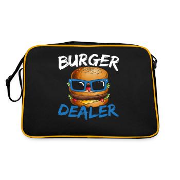 Burger Dealer Hamburg Eater Food Lover Foo - Retro Bag - black/gold - Back