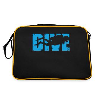 Diving Sport Sea Birthday Gift Idea Fish - Retro Bag - black/gold - Back