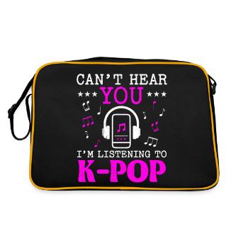 Je ne peux pas t’entendre J’écoute de la musique K-Pop K-Pop - Sac Retro - noir/or - Dos