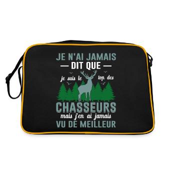 Chasser Fête Des Pères Idée Cadeau Papa Noël Cerf - Sac Retro - noir/or - Dos