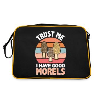 Ich habe gute Morcheln Pilze Waldpilze - Retro Tasche - Schwarz/Gold - Hinten