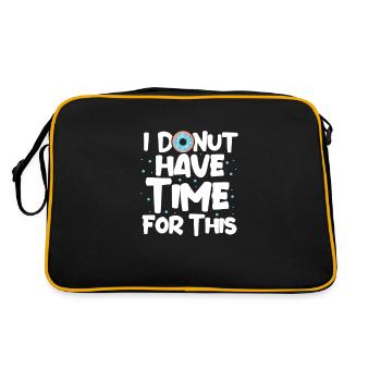 Donut Süssigkeiten Donuts Essen Bäcker Geschenk - Retro Tasche - Schwarz/Gold - Hinten