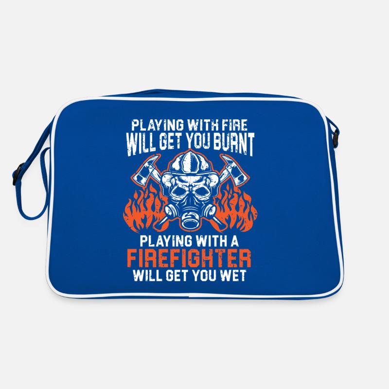 Brandbekämpfung Feuerwehrmann Feuerwehrmann Feuer Retro Tasche