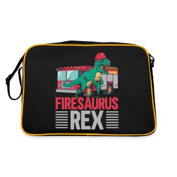 Firesaurus Rex Pompier Pompier Dinosau - Sac Retro - noir/or - Dos