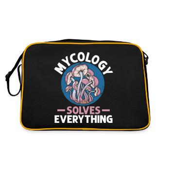 Mycologie Champignons Nature Forêt Idée Cadeau - Sac Retro - noir/or - Dos