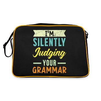 I tacitly condemn your grammar policy - Retro Bag - black/gold - Back