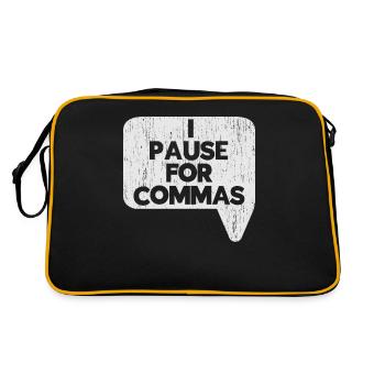 Je fais une pause pour la police de grammaire des virgules - Sac Retro - noir/or - Dos
