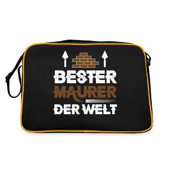 Bester Maurer der Welt - Retro Tasche - Schwarz/Gold - Hinten