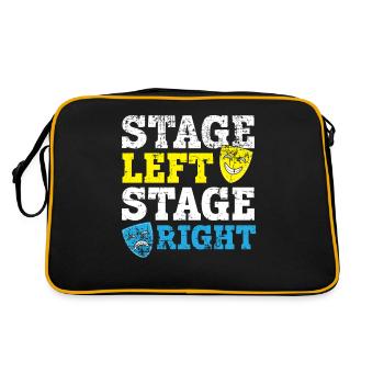Bühne links Bühne rechts Theater Schauspieler Broa - Retro Tasche - Schwarz/Gold - Hinten