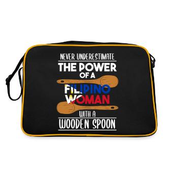Philippines Filipina Flag Femme Cuillère I Cadeau - Sac Retro - noir/or - Dos