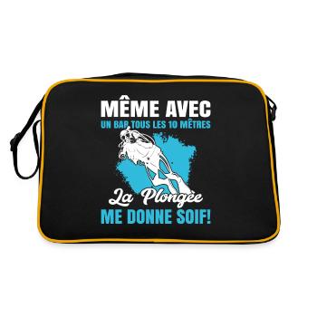 La Plongée Me Donne Soif Mer Cadeau Plongeur Apnée - Sac Retro - noir/or - Dos