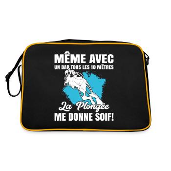 La Plongée Me Donne Soif Mer Cadeau Plongeur Apnée - Sac Retro - noir/or - Dos
