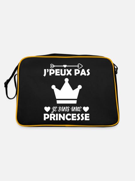 Je Peux Pas Je Suis Une Princesse Cadeau Amour - Sac Retro - noir/or