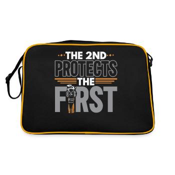 The 2nd protects the first second amendment USA - Retro Bag - black/gold - Back