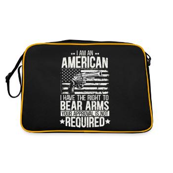 I am an American and have the right to guns - Retro Bag - black/gold - Back