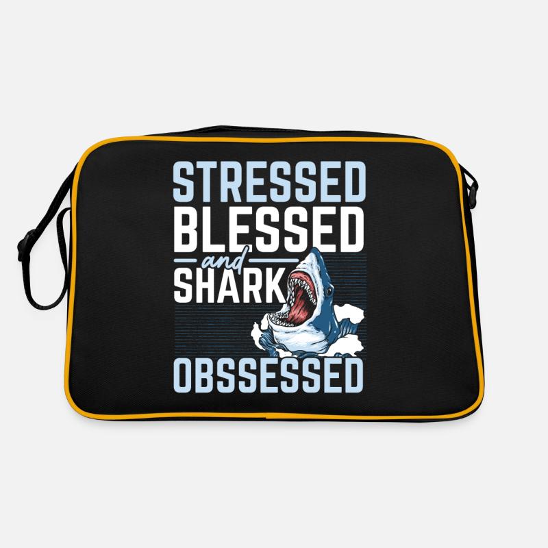 Stressed, blessed and obsessed with sharks Meeresb Retro Bag