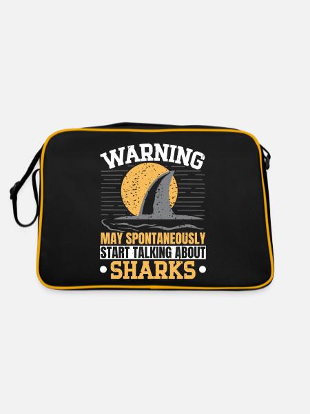 May spontaneously talks about sharks marine biology - Retro Bag - black/gold - Back
