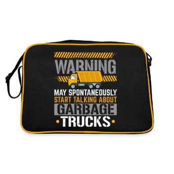 Spontan anfangen über Müllwagen zu reden - Retro Tasche - Schwarz/Gold - Hinten