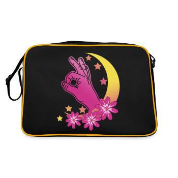 Regardé dans Vaporwave Moon Regardé dans - Sac Retro - noir/or - Dos