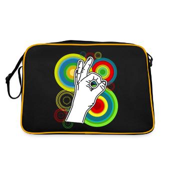 Regardé dans Rétro drôle Regardé dans - Sac Retro - noir/or - Dos