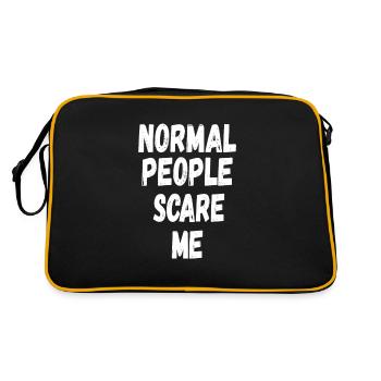 normale Menschen machen mir Angst - Retro Tasche - Schwarz/Gold - Hinten