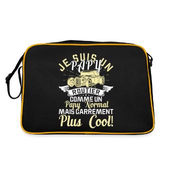 Papy Routier Cadeau Anniversaire Transport Route - Sac Retro - noir/or - Dos