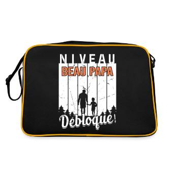 Niveau Beau-papa Débloqué Fête Des Pères Papa Dad - Sac Retro - noir/or - Dos