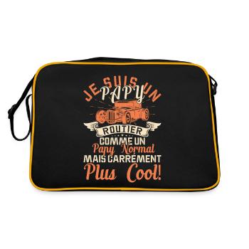 Papy Routier Cadeau Anniversaire Transport Route - Sac Retro - noir/or - Dos