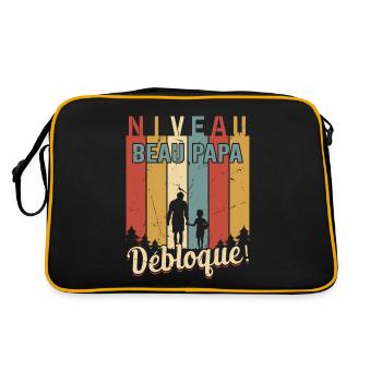 Niveau Beau-papa Débloqué Fête Des Pères Papa Dad - Sac Retro - noir/or - Dos