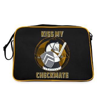 KISS MY CHECKMATE - Retro Bag - black/gold - Back