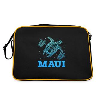 Hawaii Maui - Retro Tasche - Schwarz/Gold - Hinten