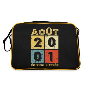 Août 2001 Original Idée Cadeau Anniversaire - Sac Retro - noir/or - Dos