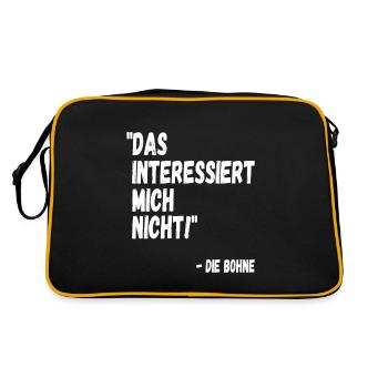 Das interessiert mich nicht die Bohne Lustig - Retro Tasche - Schwarz/Gold - Hinten