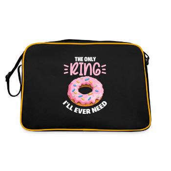 Donut Süssigkeiten Donuts Essen Bäcker Geschenk - Retro Tasche - Schwarz/Gold - Hinten