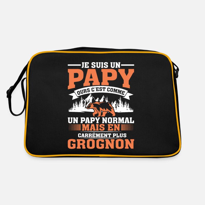 Papy Ours Plus Grognon Anniversaire Noël Cadeau Sac Retro
