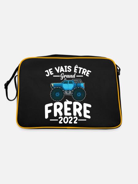 Je Vais Être Grand Frère 2022 Idée Cadeau Amour - Sac Retro - noir/or - Dos