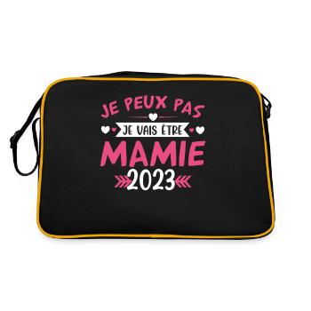 Mamie 2023 Cadeau Enceinte Maman Anniversaire Cool - Sac Retro - noir/or - Dos