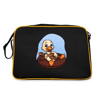 Duck Playing Guitar - Retro Bag - black/gold - Back