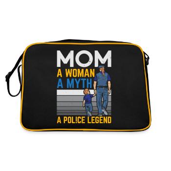 Maman Une femme Un mythe Une légende de la police - Sac Retro - noir/or - Dos