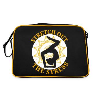Real Men Do Yoga Lover Meditation Fitness-Übung - Retro Tasche - Schwarz/Gold - Hinten