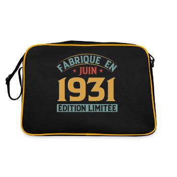 Fabriqué En Juin 1931 Anniversaire Cadeau Vintage - Sac Retro - noir/or - Dos