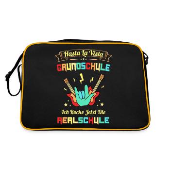 5. Klasse Realschule Hasta La Vista Grundschule - Retro Tasche - Schwarz/Gold - Hinten
