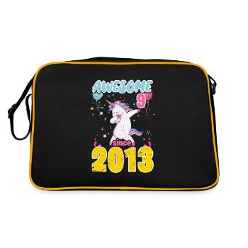 9th Birthday Unicorn - Retro Bag - black/gold - Back