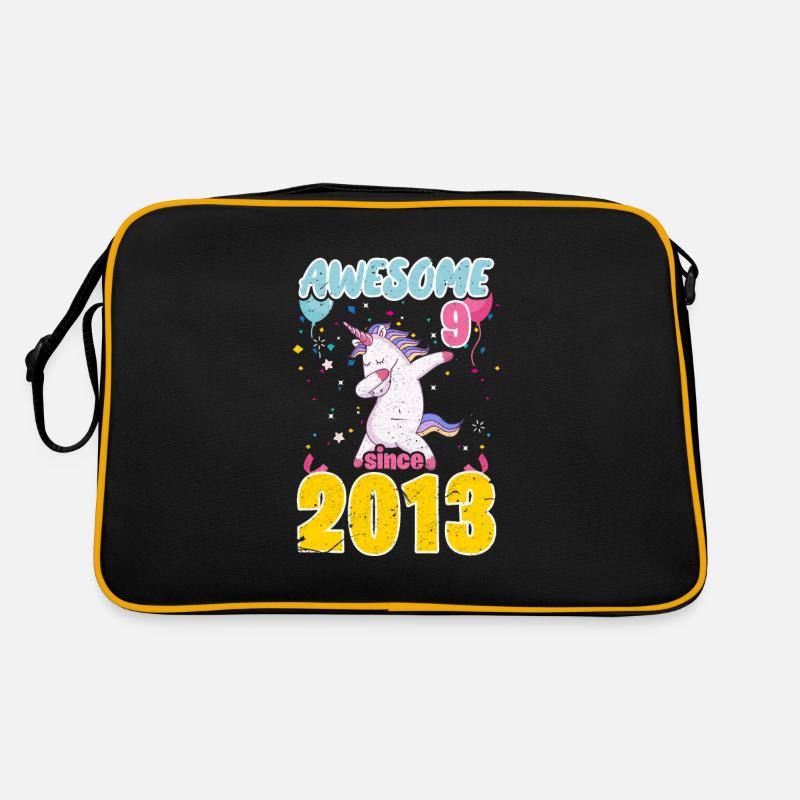 9. Geburtstag Einhorn Retro Tasche