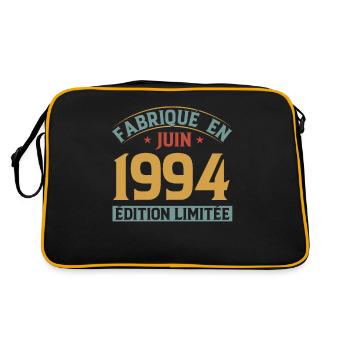 Fabriqué En Juin 1994 Anniversaire Cadeau Vintage - Sac Retro - noir/or - Dos