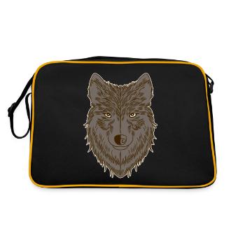 Motif de loup - Sac Retro - noir/or - Dos