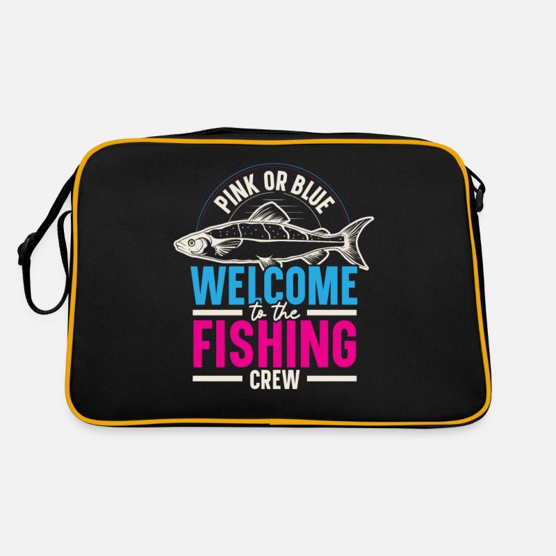 Rosa oder blau Willkommen bei der Fischer-Crew Retro Tasche