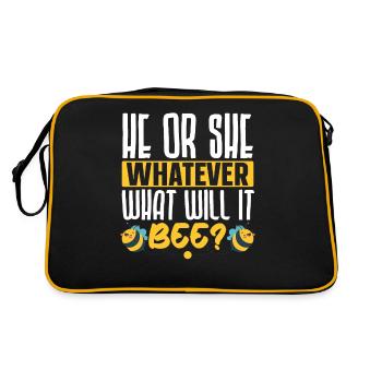 Er oder Sie Was auch immer wird es sein Baby Revea - Retro Tasche - Schwarz/Gold - Hinten